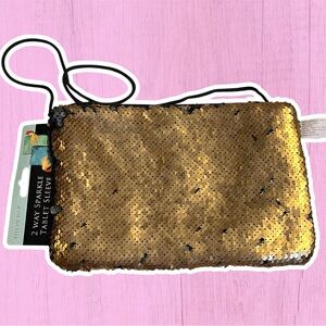 2-Way Sparkle Tablet iPad Kindle Sleeve/ Crossbody/ Shoulder Bag/ Black + Gold